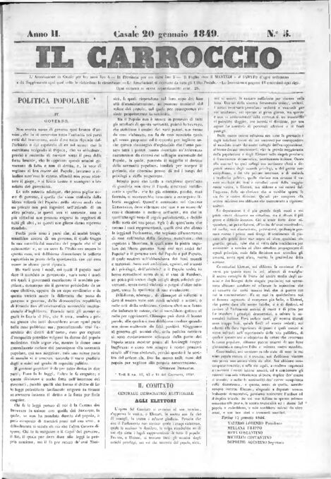 Il Carroccio - Edizione 5 del 20/01/1849